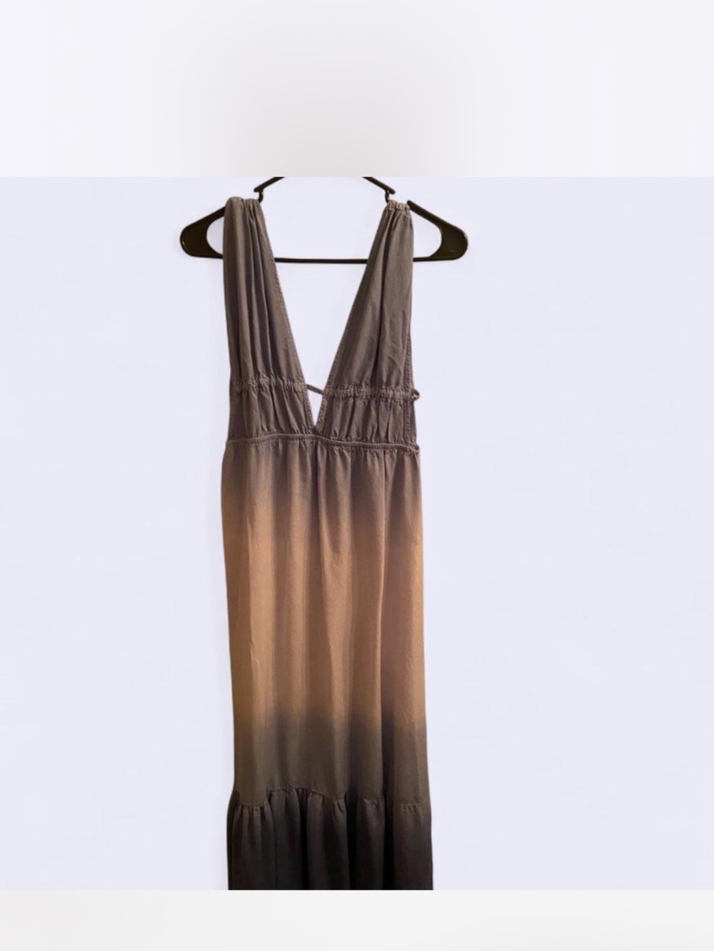 Women’s Gradient V-Neck Maxi Dress - Blue and White